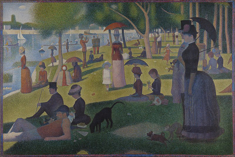 G. Seurat (1884). Tarda de diumenge a l'illa de la Grande Jatte. Art Institute of Chicago.